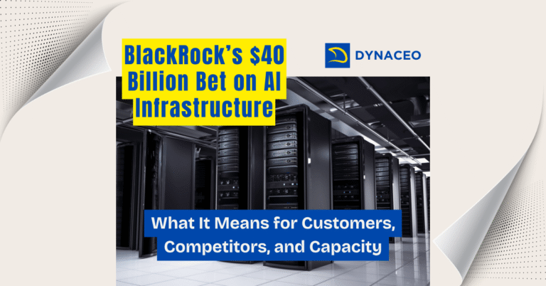 Illustration of hyperscale data center campuses highlighting power, cooling, and GPU‑dense AI infrastructure linked to BlackRock’s acquisition of Aligned Data Centers